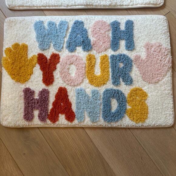 Kids Washable Colorful Bathroom Rugs Brush Your Teeth Wash Your Hands Non Slip - Picture 3 of 5